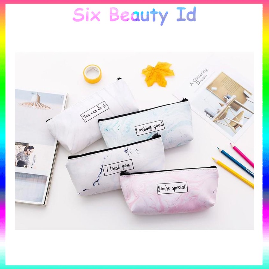 

Unik TP0041 Tempat Pensil Marble Pattern / Tempat Kosmetik