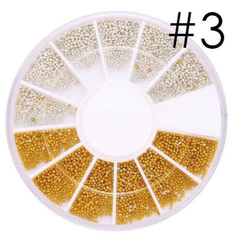 Manik XY Hias Kuku Rhinestone Gold Variasi TERLENGKAP / Wheel Rhinestone / Wheel Nail Art gold lengkap