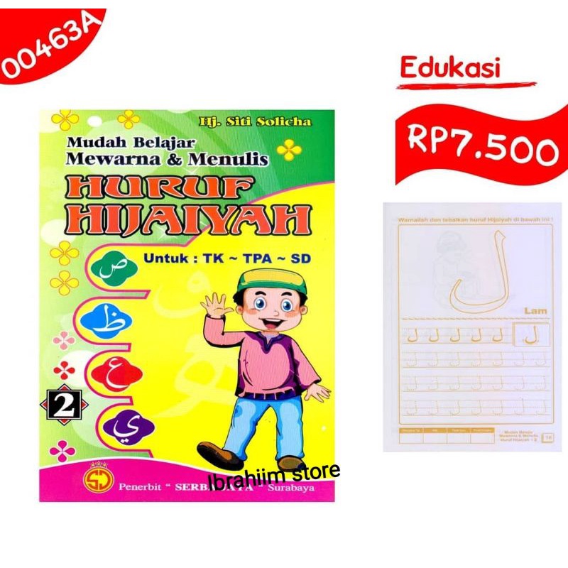 BUKU EDUKASI ANAK MUDAH BELAJAR MEWARNA DAN MENULIS HURUF HIJAIYAH