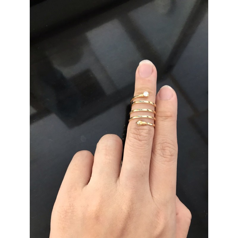 Cincin spiral emas asli kadar 700