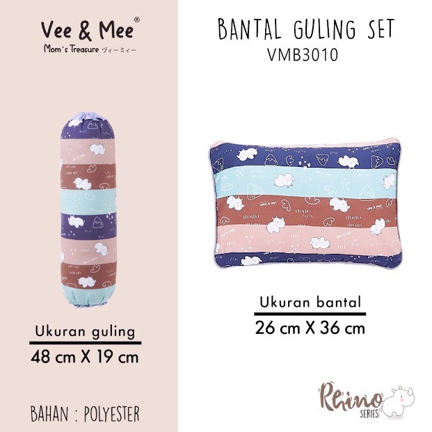 Vee &amp; Mee Bantal Guling Set | Bantal dan Guling Anti Bakteri