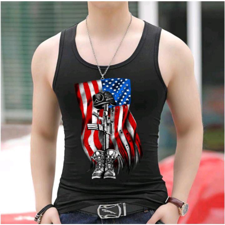 ALIPIO FASHION - SINGLET PRIA PE MOTIF / kaos pria / kaos dalam keren / terbaru / kekinian