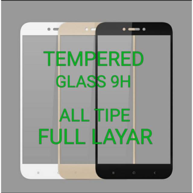 Tempered Glass Warna Color Full Layar 2.5D 9H XIAOMI IP SAMSUNG OPPO VIVO