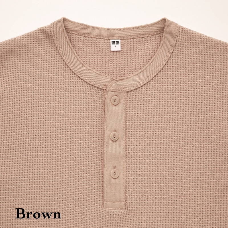 UNIQLO Waffle Henley Long Sleeve Shirt-5