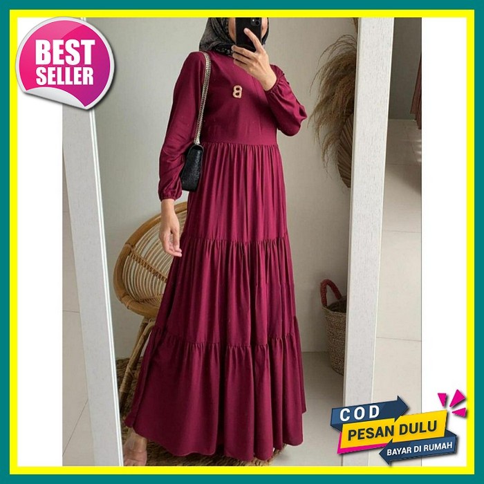 Dress Muslim Wanita Gamis Polos Terbaru Remaja Fashion Muslim Wanita 2022 Gamis Syari Wanita Murah N