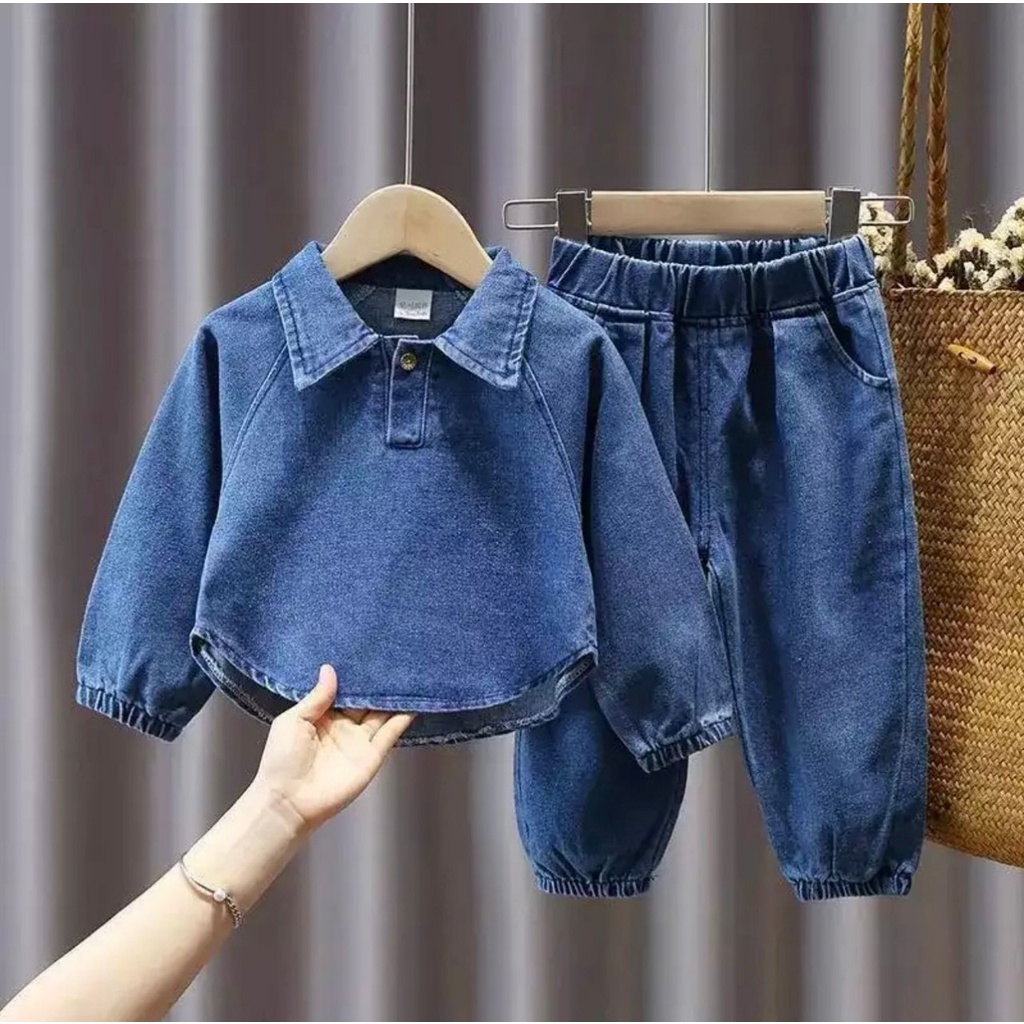 PROMO-SETELAN ANAK BAJU ANAK1-5 TAHUN SETELAN ANAK PEREMPUAN PAKAIAN PEREMPUAN TERKINII SETELAN JEANS ANAK BAJU ANAK PAKAIAN JEANS ANAK PEREMPUAN SETELAN JEANS SASAME BORDIR TERHITZ SETELAN BAJU ANAK PEREMPUAN KEKINIAN BERMOTIF TERLUUCU DAN TERKEEREN