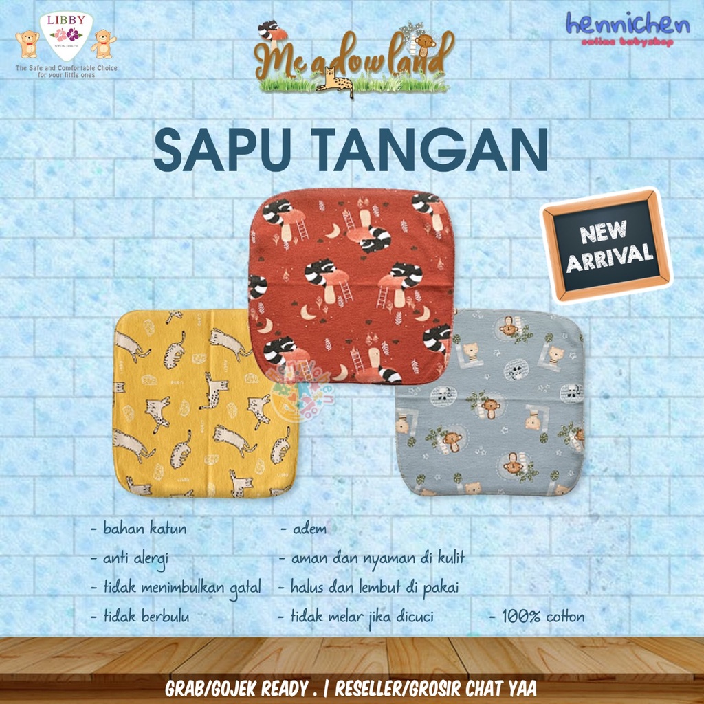 BANYAK MOTIF 3 pcs Sapu Tangan Libby / MIYO Cotton Bahan Lembuti/Baby Baby Print SNI ALL SIZE SUMMER GAMES/ TREE HOUSE /ENCHANTED WILD / TALE OF PRAIRIE / SUNNY HILL / HELLO SUNSHINE / ME A DOWLAND / HAZY ZOO / ISLAND EXPLORER / FANTASIA perlengkapan bayi