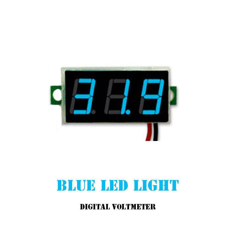 Lanfy Voltmeter Panel Tester Instrumen 3-Digital Motor Mobil Mini DC0-30V 2kabel Display Panel