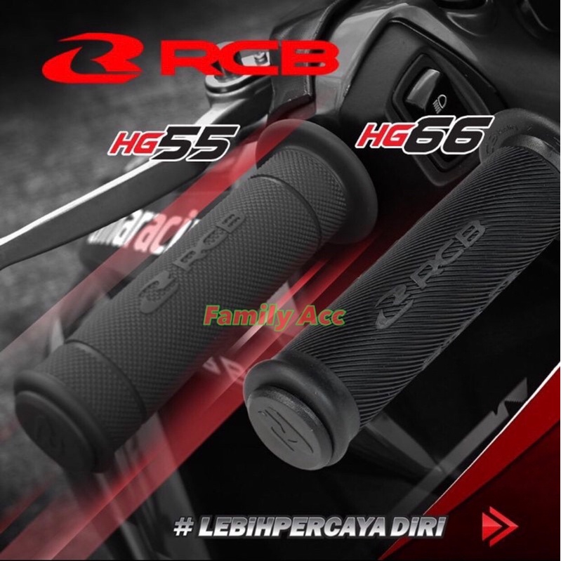 Handgrip Hanfat Grip RCB Racing Boy Malaysia Original HG55 &amp; HG66 Bulu Empuk Hitam Motor Universal