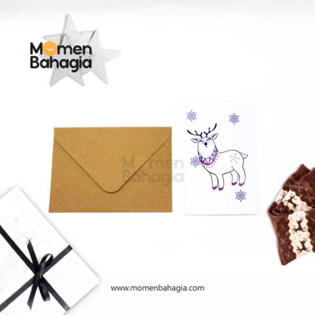 

Kartu Ucapan Natal Animal Series 4 + Amplop Vintage (Kartu Natal Murah Bagus)