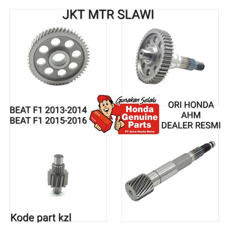 gear comp set KZL as pully counter shaft counter  beat f1 scoopy fi vario fi pgm 2013-2016  asli honda