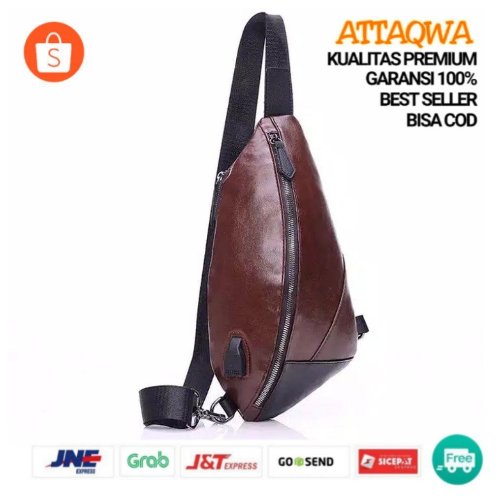 ExtraWrap (CCA) Pouchbag Slingbag Distro Anti Air Selempang Polo U1J2 Kulit Polos Waistbag Mini Tas