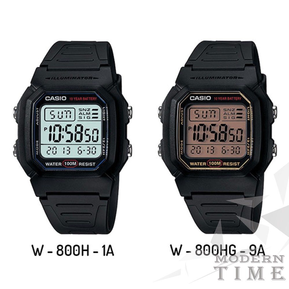 Casio Original W-800H Jam Tangan Pria - Digital - Karet - Hitam