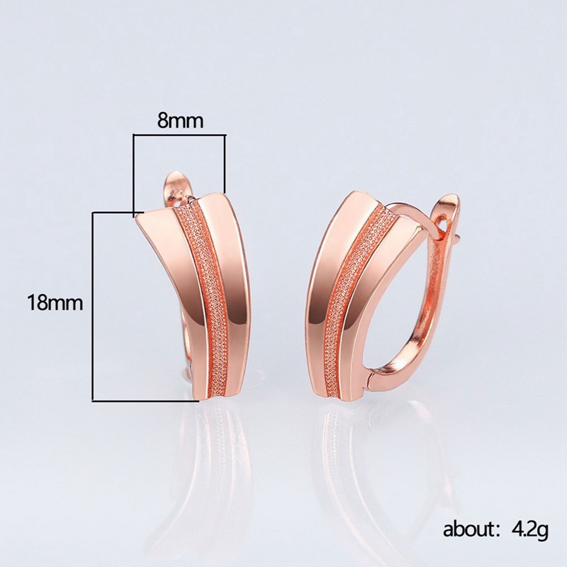 Anting Hoops Bentuk Bulat Warna Rose Gold Bahan Tembaga Untuk Wanita