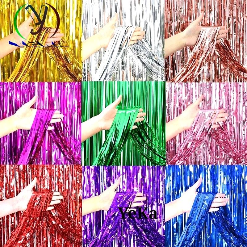 tirai rumbai tirai ulang tahun tirai foil tirai ultah slinger curtain foil tirai ultah di jogja foil