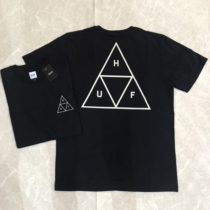 DVS0116 HUF Essentials Triple Triangle SS Tshirt ORIGINAL BLACK MARKET