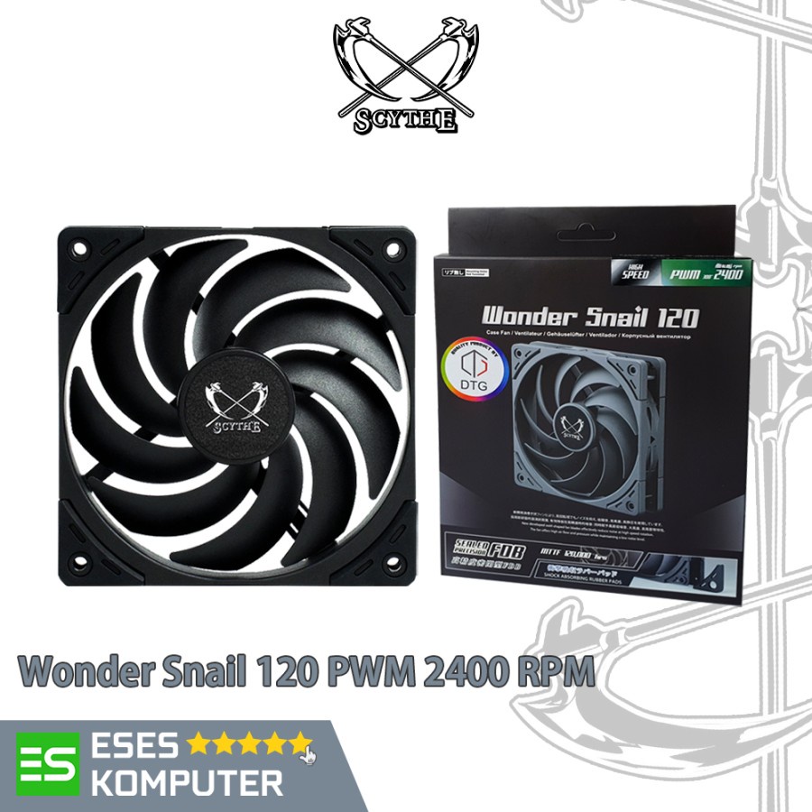 Fan Scythe Wonder Snail 120 Black PWM 2400 RPM 120mm Static Pressure