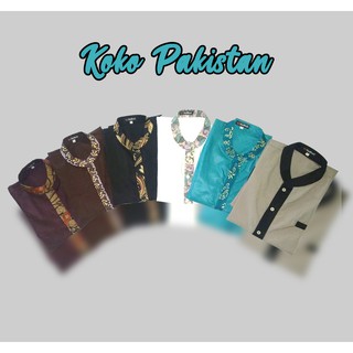  Baju  Koko  Pakistan Lengan Panjang variasi  Batik  Baju  