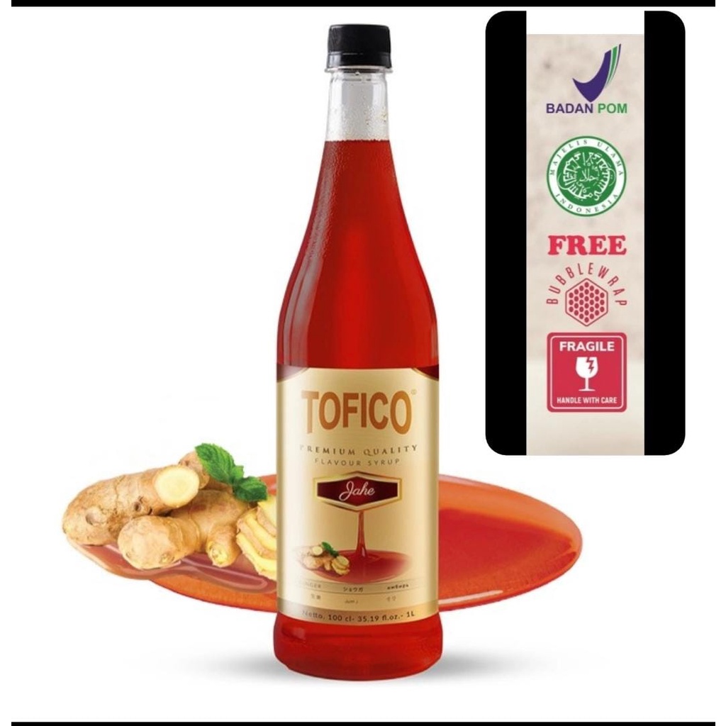 

Tofico Syrup ginger Natural Flavour 1 Liter Tofico sirup jahe