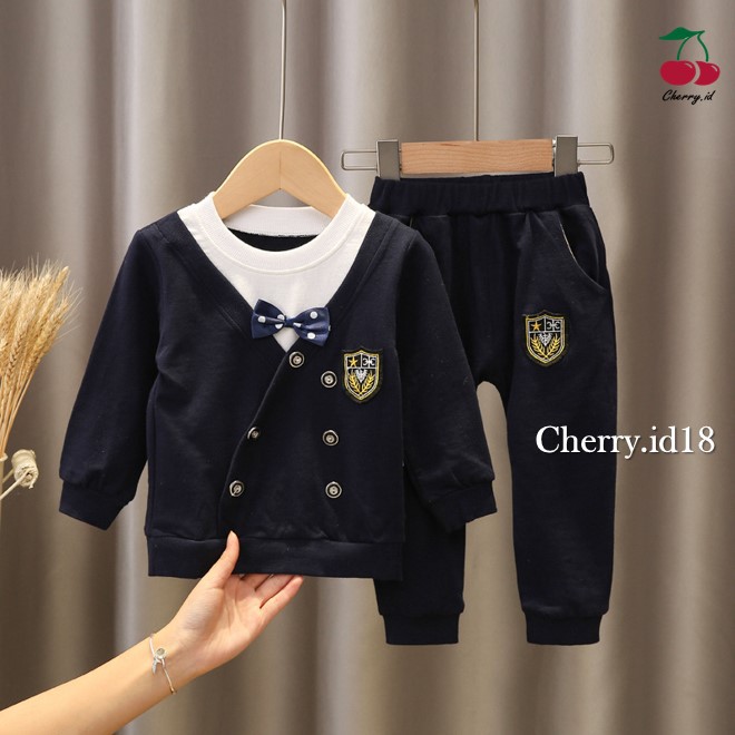 (6Bln-3Thn) COD Setelan Baju Anak Cowok /  Setelan Baju Anak Lengan Panjang Celana Panjang / Setelan Lengan Panjang Anak / Setelan Lengan Panjang Anak Korea / SB24