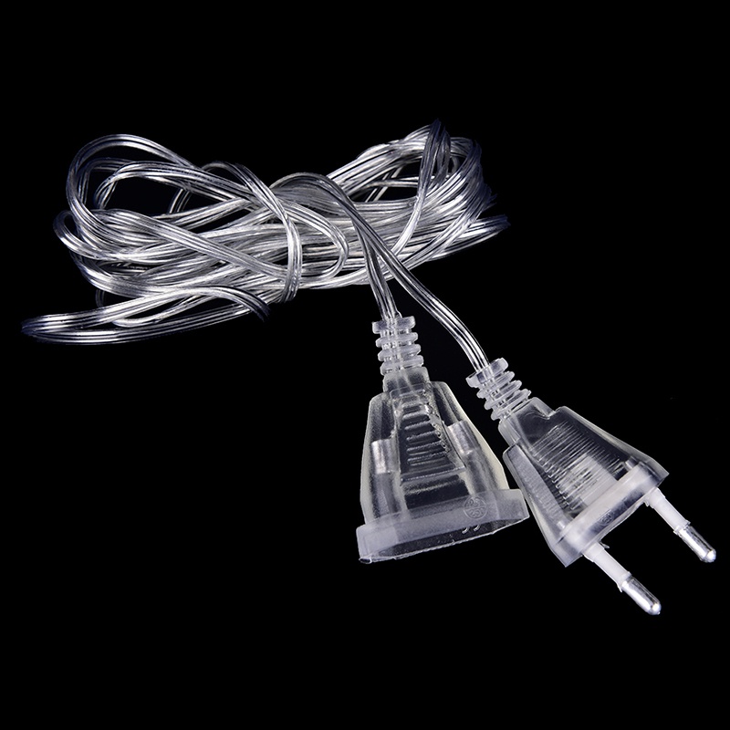 {LUCKID}3M EU Plug Extender Transparent Wire for Christmas LED String light Garden Decor