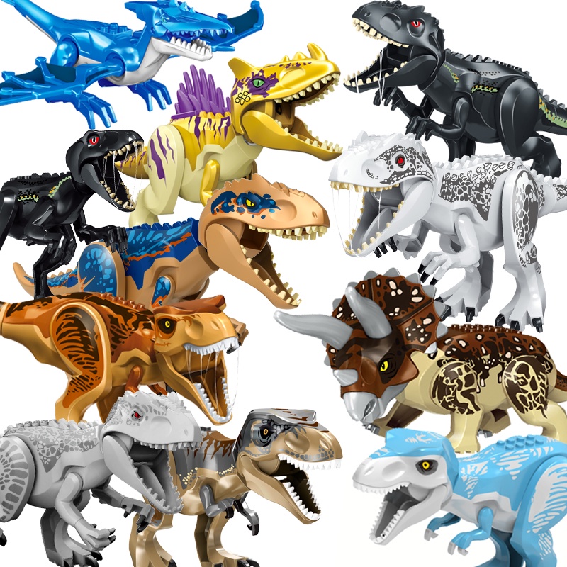 Mainan puzzle Balok Bangunan Dinosaurus Tyrannosaurus Rex Bullosaurus Ukuran Besar