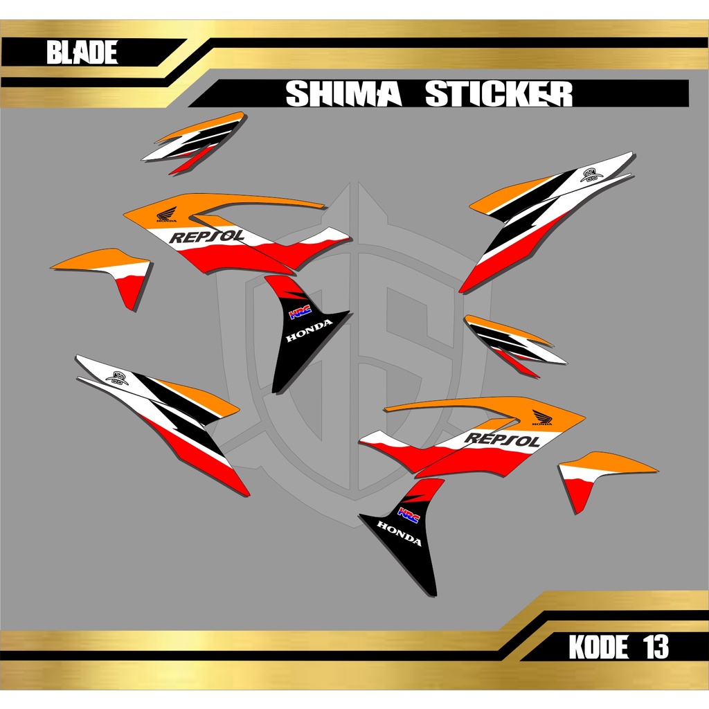 [COD] Stiker BLADE striping BLADE motor HONDA motor sticker variasi Repsol 13 - 21