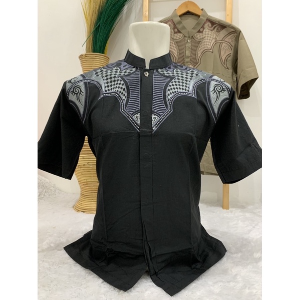 BAJU KOKO DEWASA WARNA LENGAN PENDEK KATUN kode EL-04 pendek standar