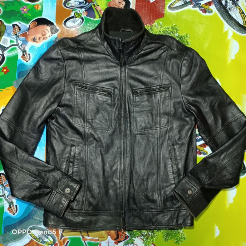 JAKET KULIT PRIA ZARA MAN