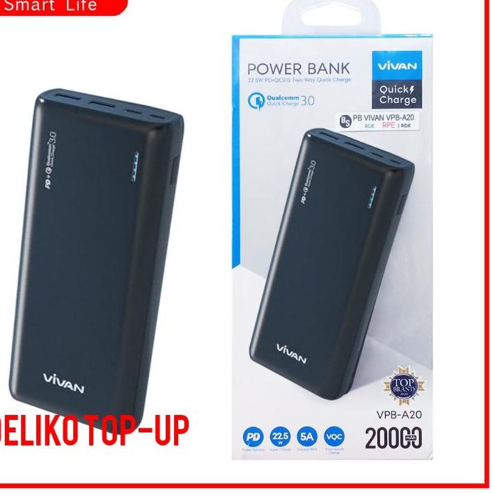 ۩ Power Bank Vivan 20000 mAh Garansi Resmi ➺