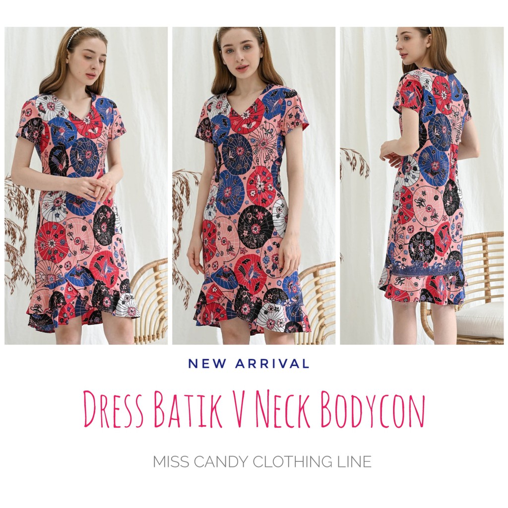 Dress Batik Modern V Neck / Dress Batik V Neck Model Mermaid / DRESS BATIK IMLEK