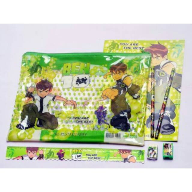 

Peralatan Sekolah PLASTIC MAP BEN 10 GREEN + STASIONERY SET ACC273