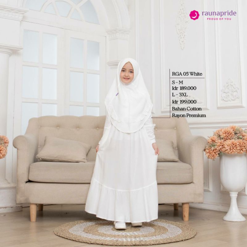 GAMIS ANAK PUTIH/GAMISANAK REMAJA// RGA 05 RAUNA