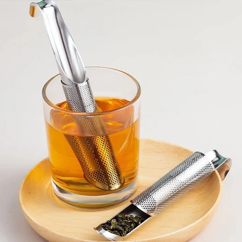 Stik Filter Infuser Teh / Kopi Bahan Stainless Steel Dengan Kait Gantung Reusable