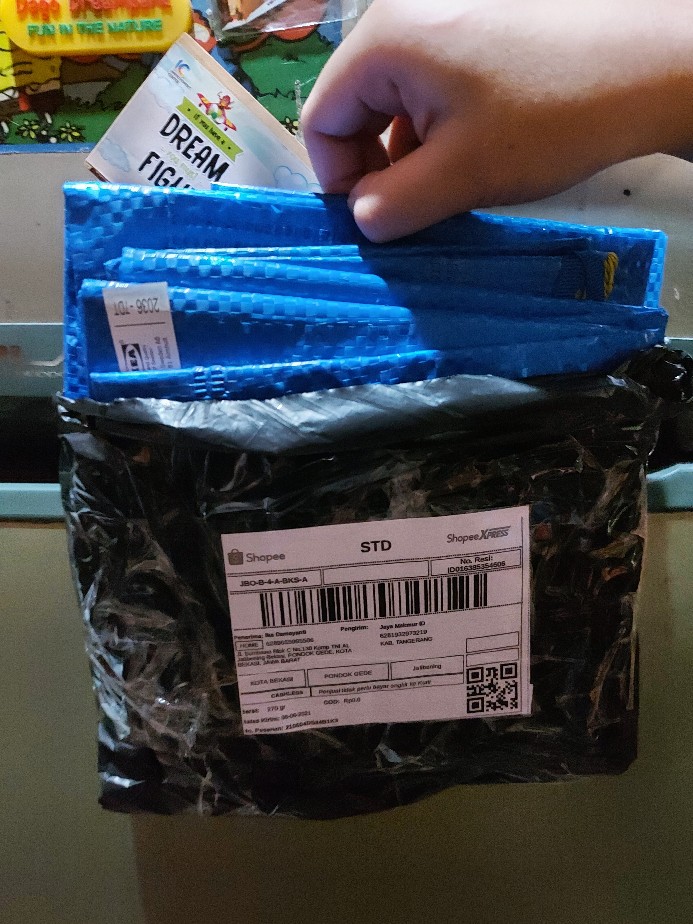 Kantong Belanja Besar Warna Biru - Jm