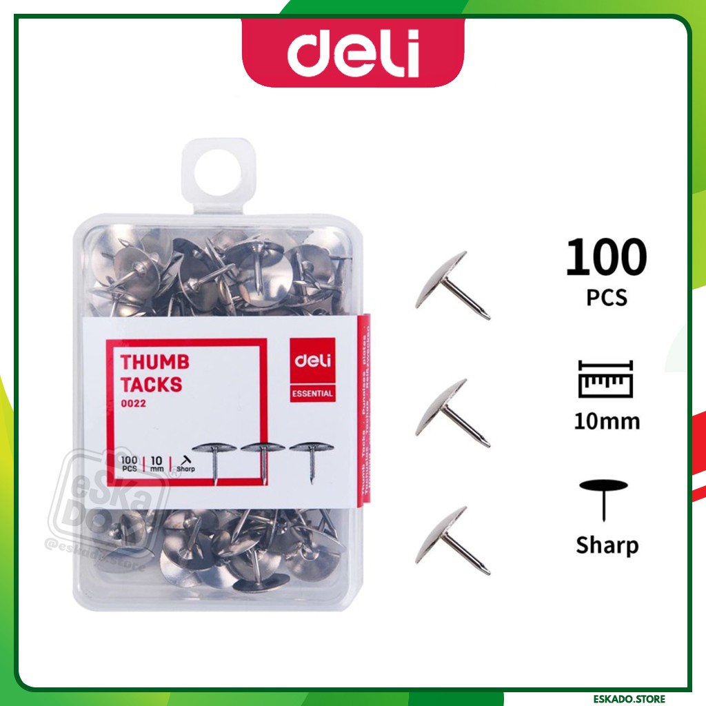 Deli E0022 Office Consumable / Paku Payung-Thumb Tacks 10mm