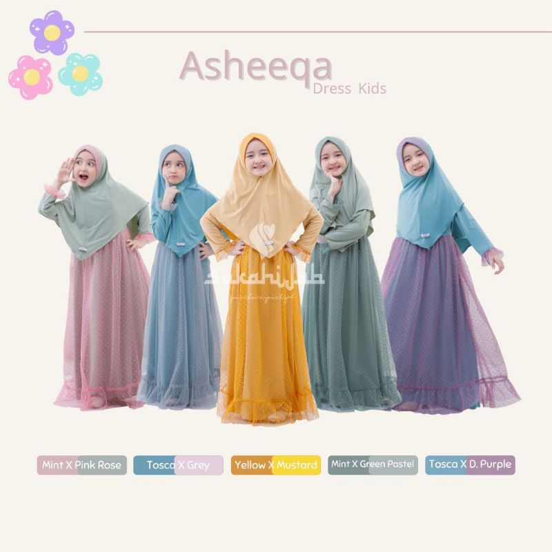 SUKAHIJAB - Asheeqa Dress Gamis Anak Perempuan 2-3 tahun Model Terbaru Umur Anak TAnggung 11 12 Tahu