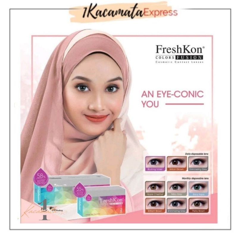 Softlens Warna Harian Freshkon Color Fusion 1Day HA+UV