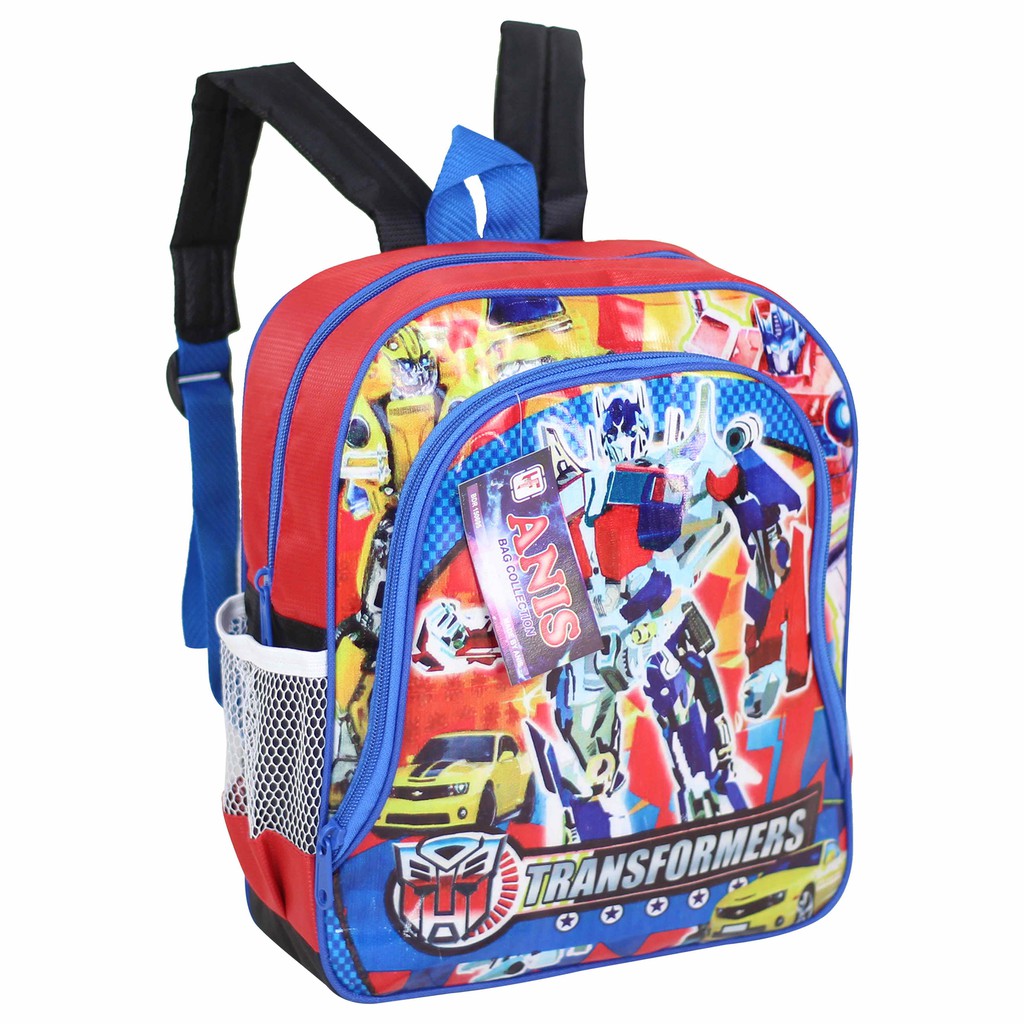 Tas Ransel Anak Cowok Motif Transformer Keren Backpack TK Paud Imut Murah