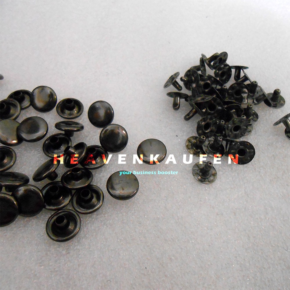 Paku Keling Rivet Centang / Gepeng 12 mm Black Nikel Harga Per Pack isi 50 Pasang