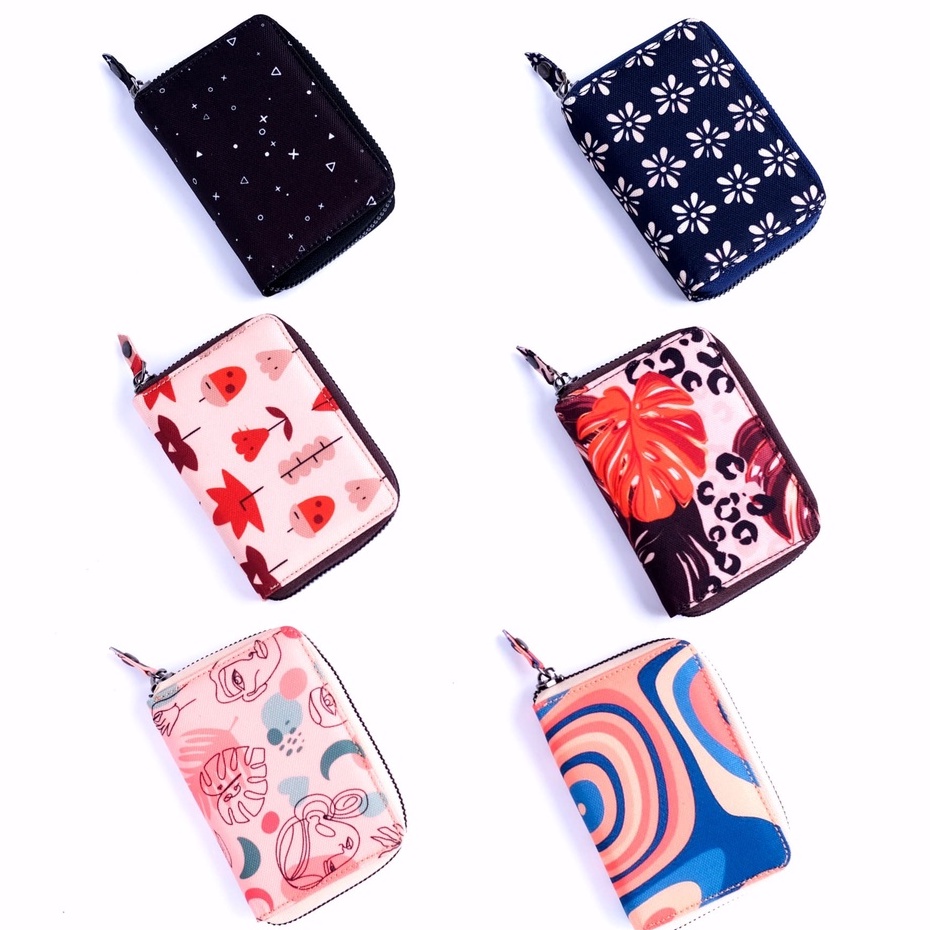 Dompet Card Holder Wallet Mini Resleting Tempat Kartu Atm Emas Antam 24 Slot