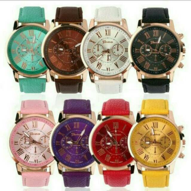 PROMO JAM WANITA GENEVA LEATHER GENEVA TERMURAH