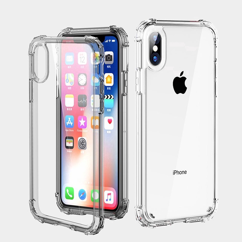 Casing Silikon Transparan untuk iPhone x / 8 / 7 / 6 / 6S / 6S Plus