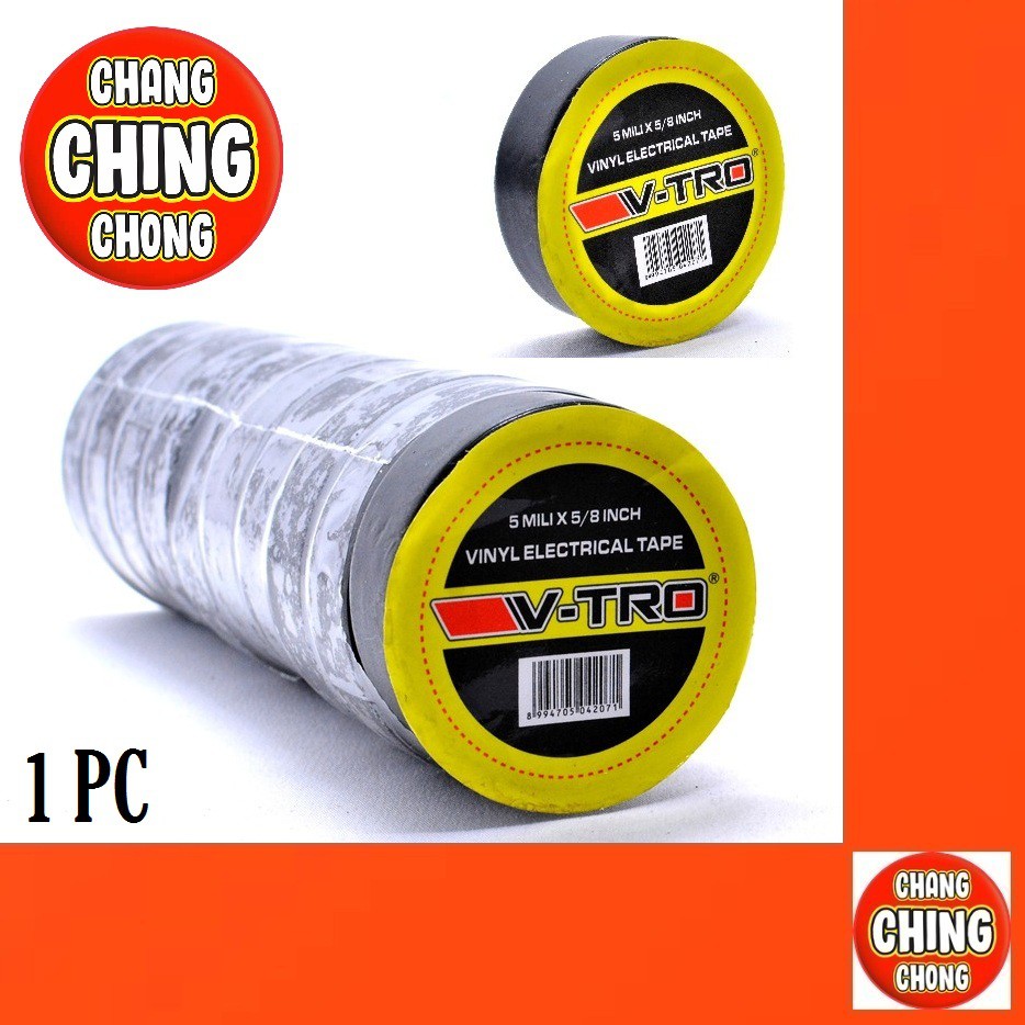 

25C Vtro Isolasi Listrik Hitam Selotip Kabel Selotip Solasi Lakban Kabel Hitam V-Tro Hitam 5/8 Inch