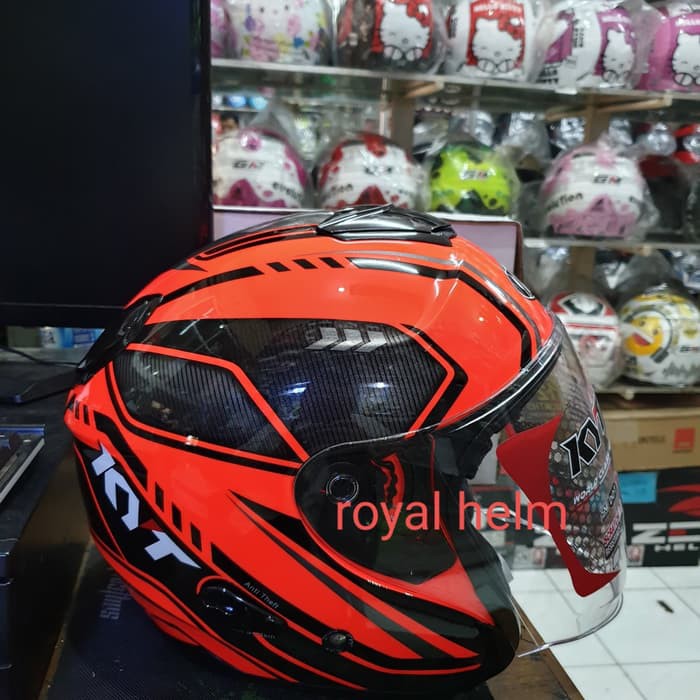 Helm kyt kyoto super fluo red fluo