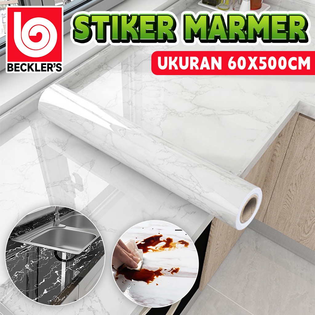 Wallpaper Stiker Marmer Motif Premium Ukuran 60x500CM / Stiker Dekorasi Marmer Meja Dapur