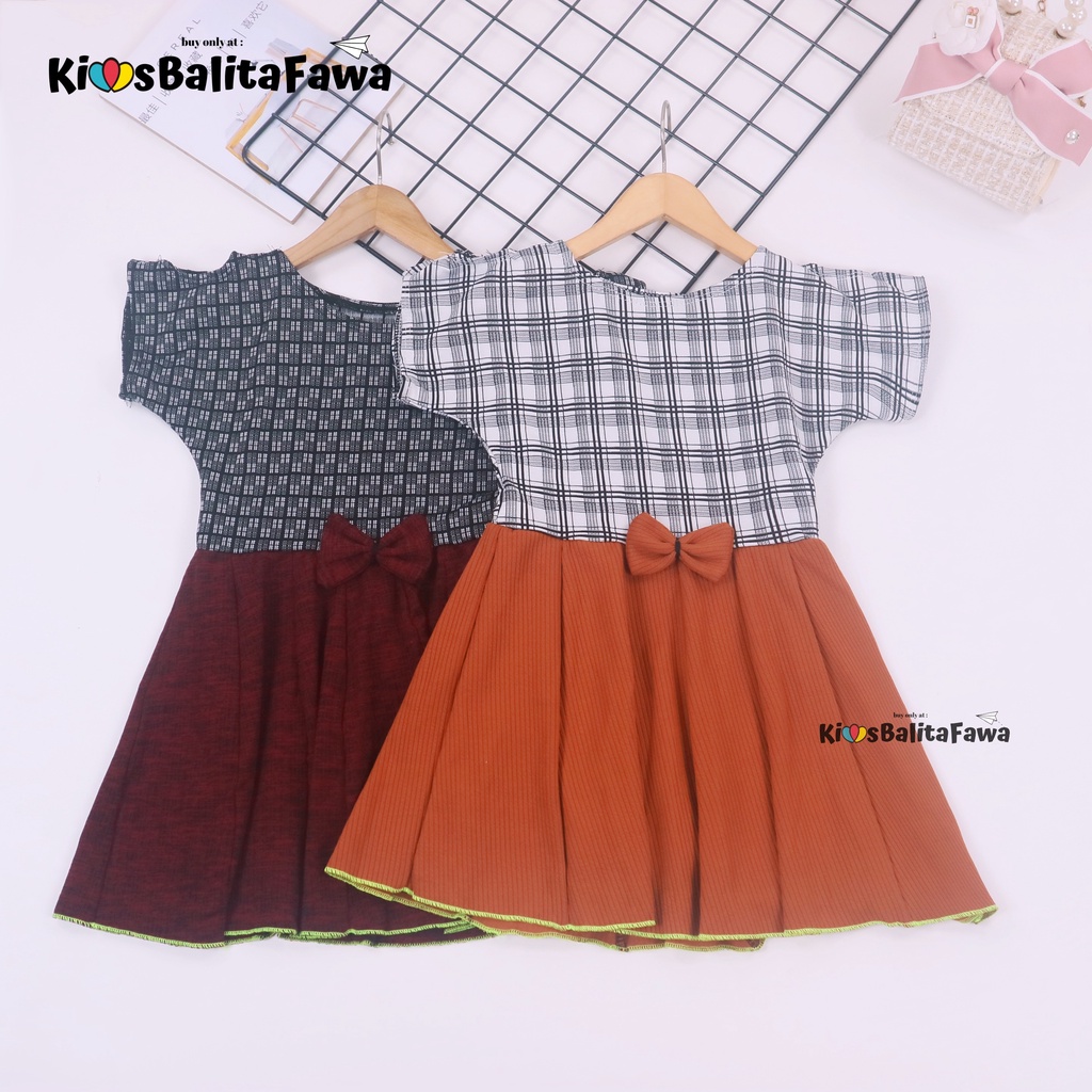 Dress Sabrina Pita 2-3 Tahun / Dres Anak Perempuan Murah Baju Cewek Dres Lengan Balita Pesta Fashion