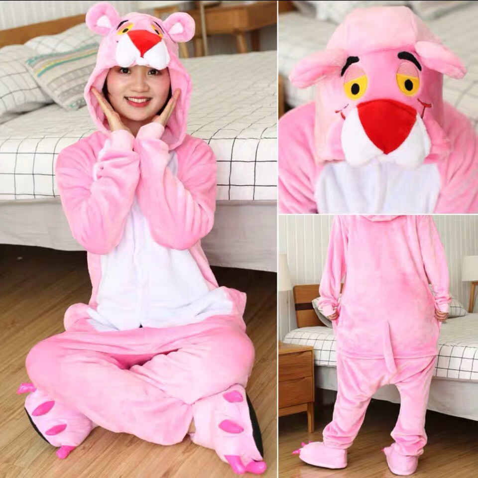 KOSTUM PINK PANTHER HARIMAU TIGER ONESIE PIYAMA COSPLAY BAJU TIDUR