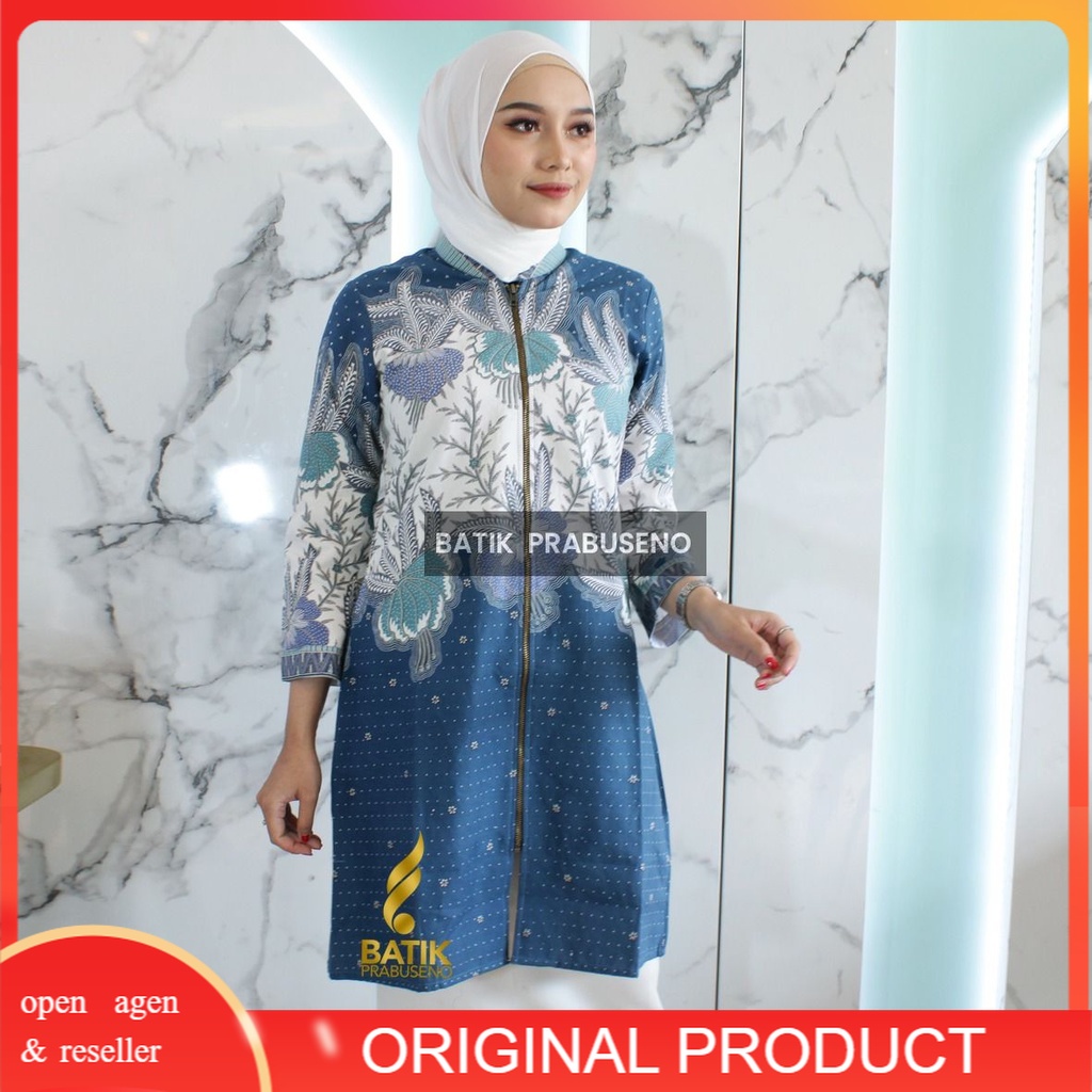 Batik Prabuseno - MELODI Tunik Batik Wanita Lengan Panjang Baju Atasan Batik Wanita Terbaru Bahan Ka