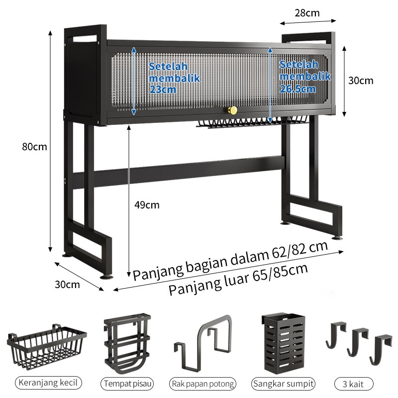 Rak Dapur Rak Wastafel Pintu Kabinet Rak Piring Rak Pinggan Mangkuk Rak Sinki